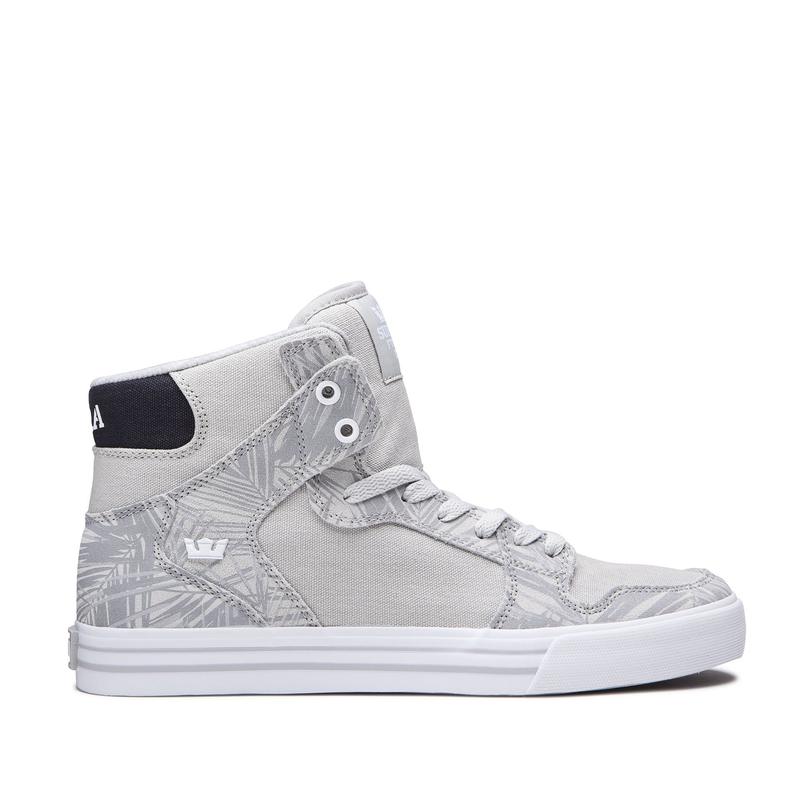 Buty Supra VAIDER - Sneakersy Wysokie Damskie - Szare / Czarne (ALPO-13504)